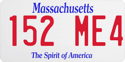 MA license plate 152ME4