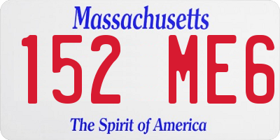 MA license plate 152ME6
