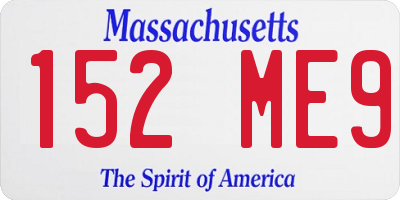 MA license plate 152ME9