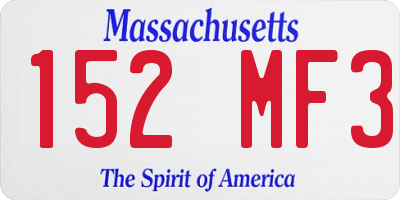 MA license plate 152MF3