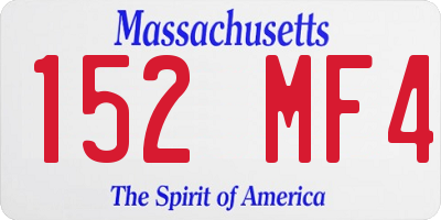 MA license plate 152MF4
