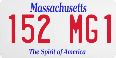 MA license plate 152MG1