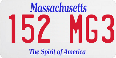 MA license plate 152MG3