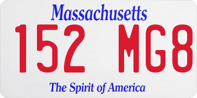 MA license plate 152MG8