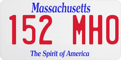 MA license plate 152MH0