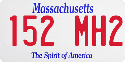 MA license plate 152MH2