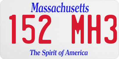 MA license plate 152MH3