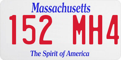 MA license plate 152MH4