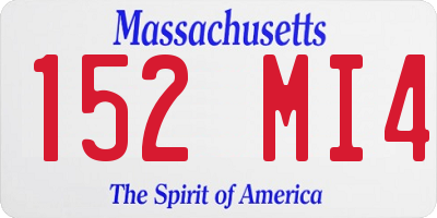 MA license plate 152MI4
