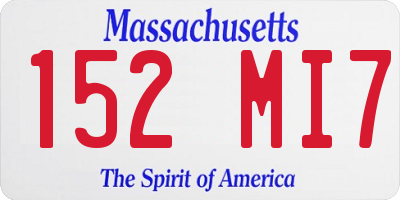 MA license plate 152MI7