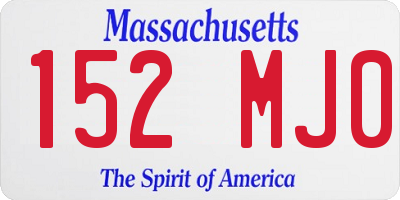 MA license plate 152MJ0