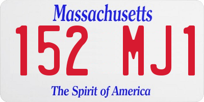MA license plate 152MJ1