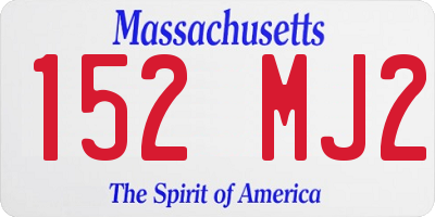 MA license plate 152MJ2