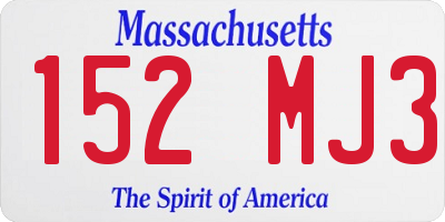 MA license plate 152MJ3