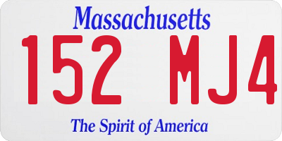 MA license plate 152MJ4