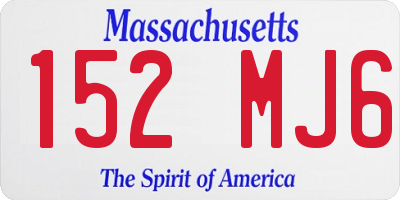 MA license plate 152MJ6