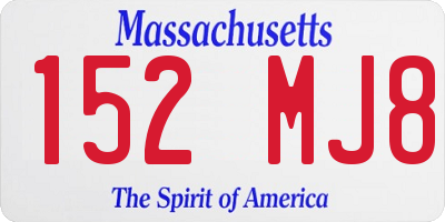 MA license plate 152MJ8