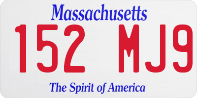 MA license plate 152MJ9
