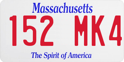 MA license plate 152MK4