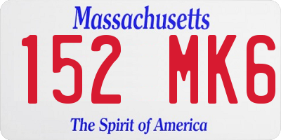 MA license plate 152MK6
