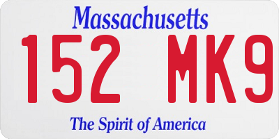 MA license plate 152MK9