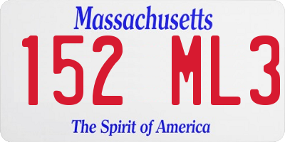 MA license plate 152ML3