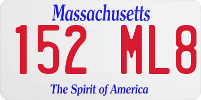 MA license plate 152ML8