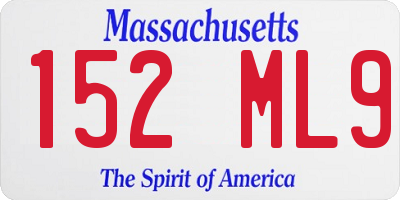 MA license plate 152ML9