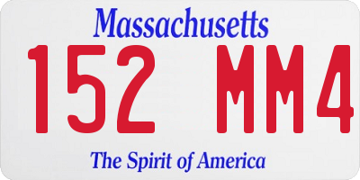 MA license plate 152MM4