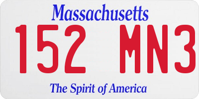 MA license plate 152MN3
