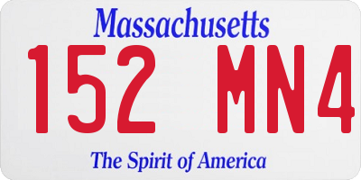 MA license plate 152MN4