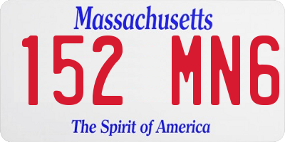 MA license plate 152MN6