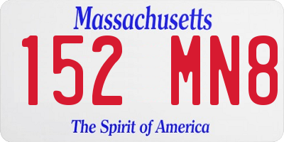 MA license plate 152MN8