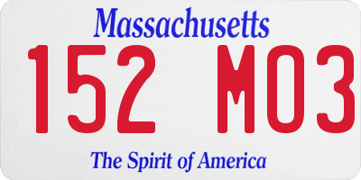 MA license plate 152MO3