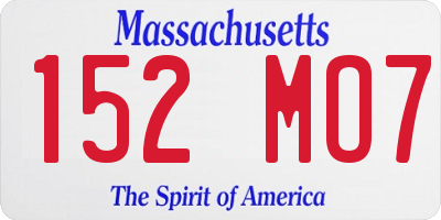MA license plate 152MO7