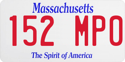 MA license plate 152MP0