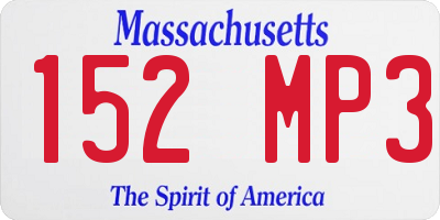 MA license plate 152MP3