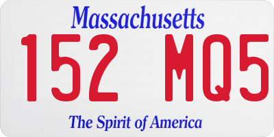 MA license plate 152MQ5