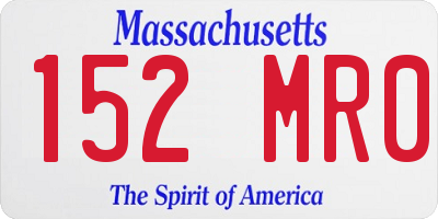 MA license plate 152MR0