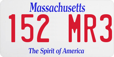 MA license plate 152MR3
