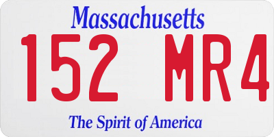 MA license plate 152MR4