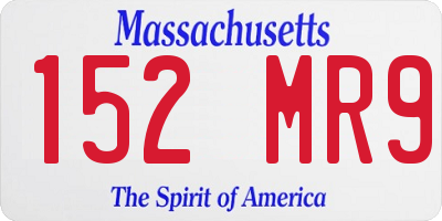 MA license plate 152MR9