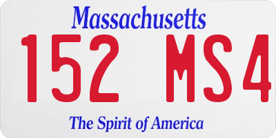 MA license plate 152MS4