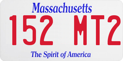MA license plate 152MT2