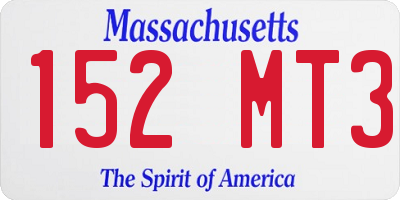 MA license plate 152MT3