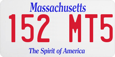 MA license plate 152MT5