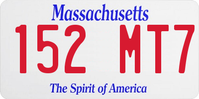 MA license plate 152MT7