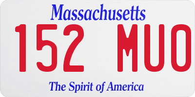 MA license plate 152MU0