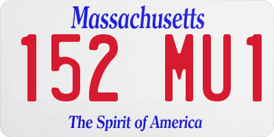 MA license plate 152MU1