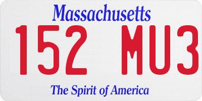 MA license plate 152MU3